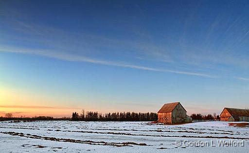 Two Barns At Sunrise_14514-5.jpg - Photographed near Richmond, Ontario, Canada.